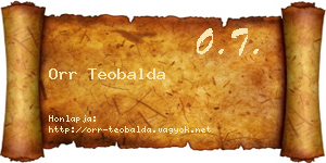 Orr Teobalda névjegykártya